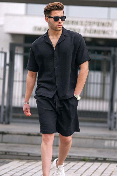 Madmext Black Basic Men's Shorts Set 5940