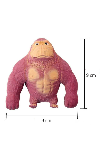 Limmy Squishy Goril Stres Önleyici Gorilla 9 cm Sukuşi Maymun - Bordo