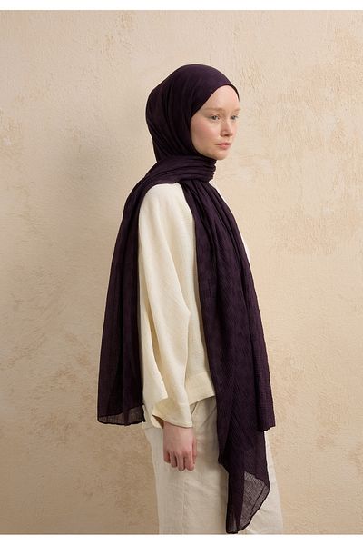 Fresh Modal Checkered Shawl Purple