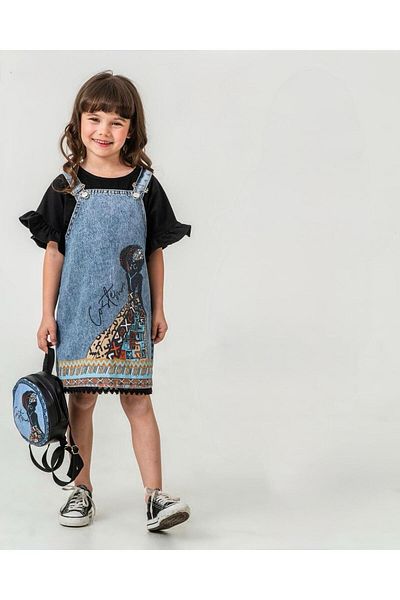 Pasur Bebe ROCHIE GILET FATA CU TRIUC SI GEANT, IMPRIMAT