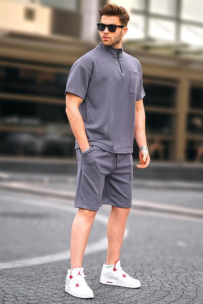 Madmext Ανδρικό σορτς Smoked Zipper Set 5947