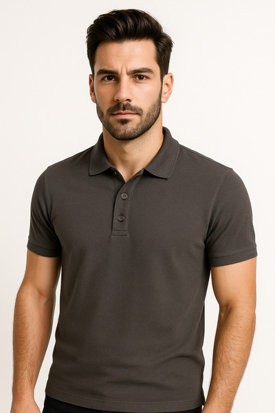 Selçuklu Plus تي شيرت من القطن الممشط بياقة بولو – 95% قطن، 5% ليكرا |   ملاب...