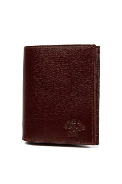 Newish Polo Men's Genuine Leather Card Holder and Wallet - Brown