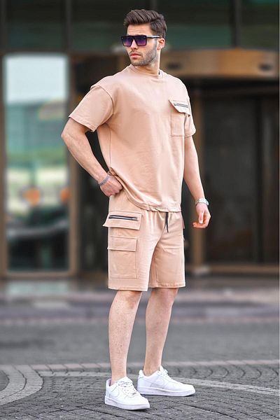 Madmext Λεπτομερές ανδρικό σορτς Mink Pocket 5946