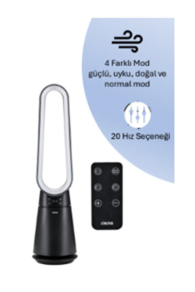 Altus Kule Tipi Vantilatör Beyaz Uzaktan Kumandalı Güçlü hava akışı: 1419 m³/saat