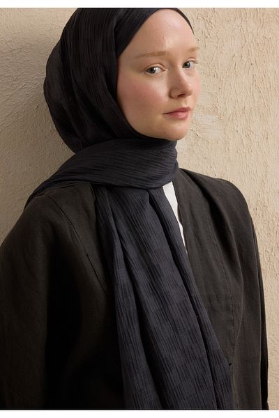 Fresh Modal Checkered Shawl Smoked