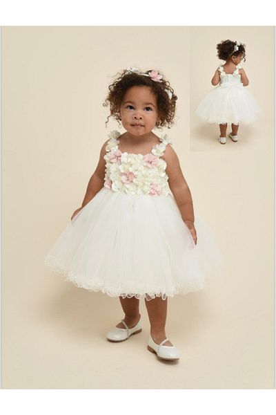 ChatonDor Girl's Flower Appliqued Evening Dress and Crown