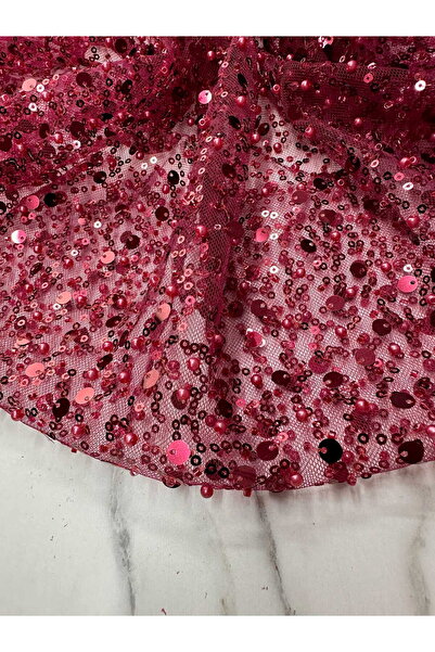 ipekkumaş Φανταστικό προϊόν Βουργουνδία Χρώμα Παγιέτες Χάντρες Βραδινό Φόρεμα...