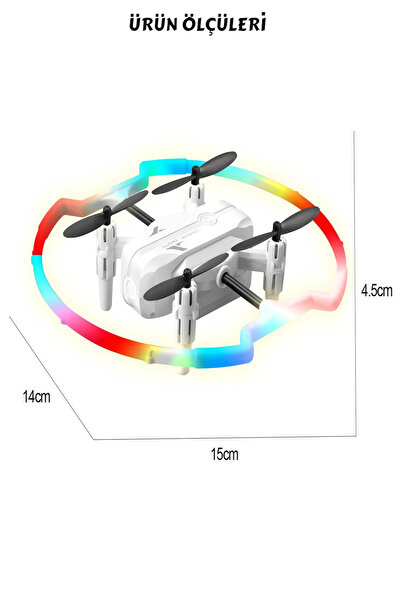 YILDIRIM OYUNCAK LED Işıklı 360° Dönebilen Drone - Akrobat Full LED Işıklı Drone 2.4GHz Uzaktan Kumanda Kamerasız