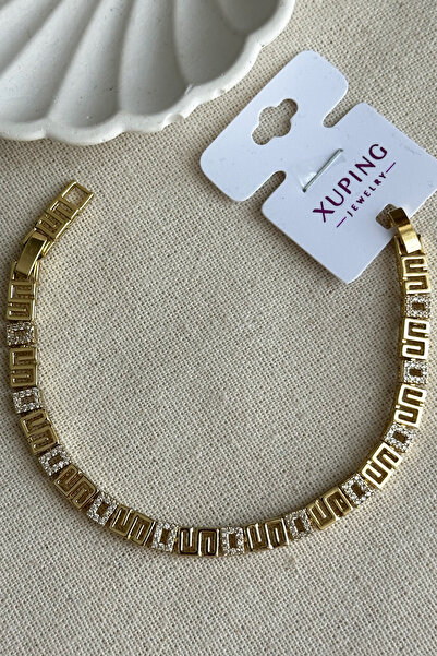 Modacaprea Xuping 14 k 17+2 Cm Grek Bileklik Kadın Altın Renkli Karamaz Bileklik