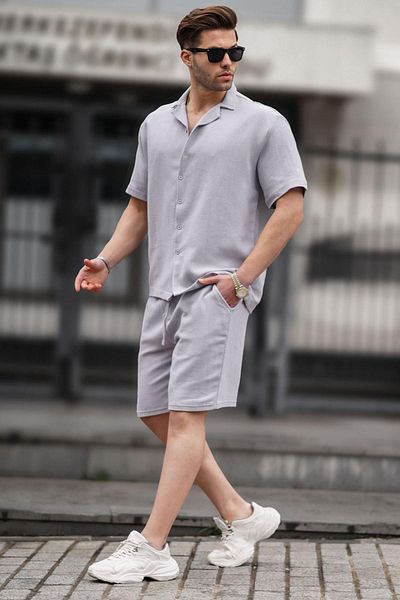 Madmext Graues Basic-Shorts-Set für Herren 5940