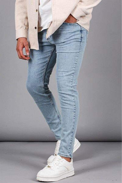 Madmext Modré pánské džínové kalhoty Super Skinny Fit 6340