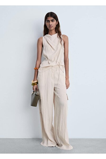 MANGO Woman Παντελόνι Cargo με υφή