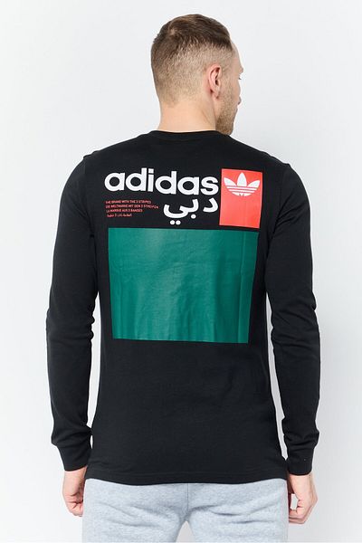 adidas Men Sportswear Fit Long Sleeves Outdoor T-shirt, Black