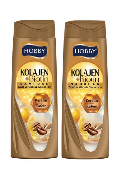 Hobby Shampoo Keratin Caffeine Weak and Powerless Hair 480 ml X 2 Pcs