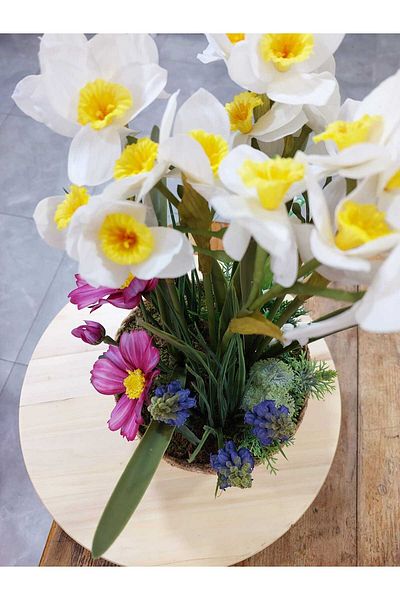 lolipophobi Θεματική διάταξη Narcissus Müge Muskari, Τεχνητό λουλούδι, Διακόσμηση, Δώρο, Βάζο, Γλάστρα