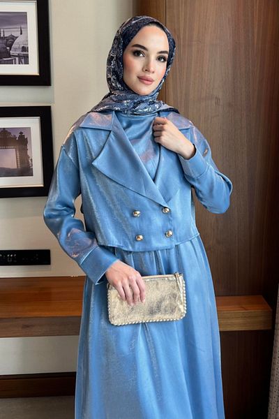 Tasarım Women's Jacquard Two-Piece Jacket and Dress Set – Stylish and Elegant Invitation Combination