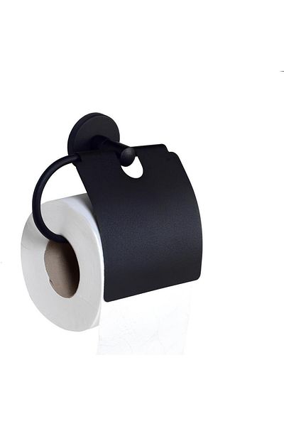Zethome Stainless Wall Mounted Solo Outdoor Paper Towel Holder and Paper Holder Set with Lid Black