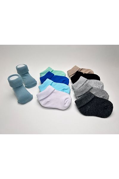 Akface Organic 10-Piece Socket Curved Boxed Boy Girl Newborn Baby Socks 0-18 Months