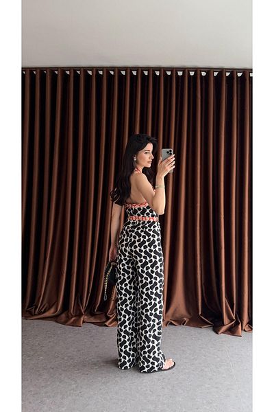 HAZELANNA Geometric Patterned Jumpsuit