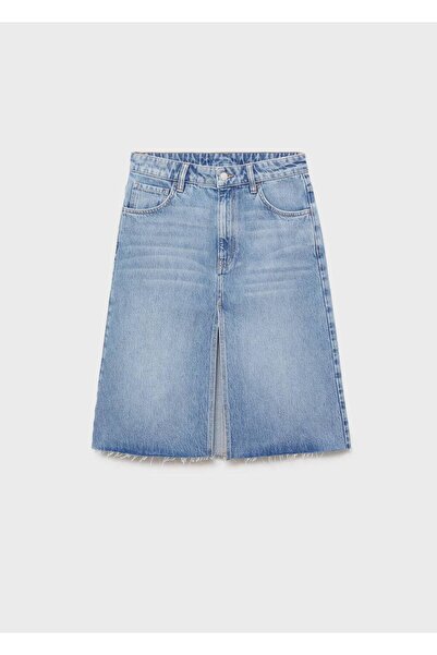 MANGO Woman Midi boy denim etek