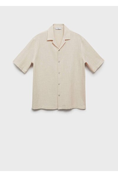 MANGO Man Regular-Cut Linen Cotton Shirt