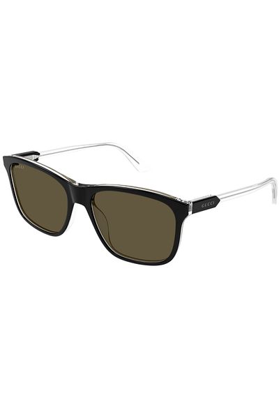 Gucci Gg 1819S 005 57 Men's Square Black Combined Sunglasses