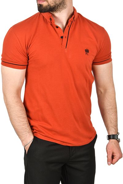 DeepSEA Tricou pentru bărbați, slim fit, slim fit, din bumbac, țesătură piqué, cu gât polo, respirabil, fără ondulare.
