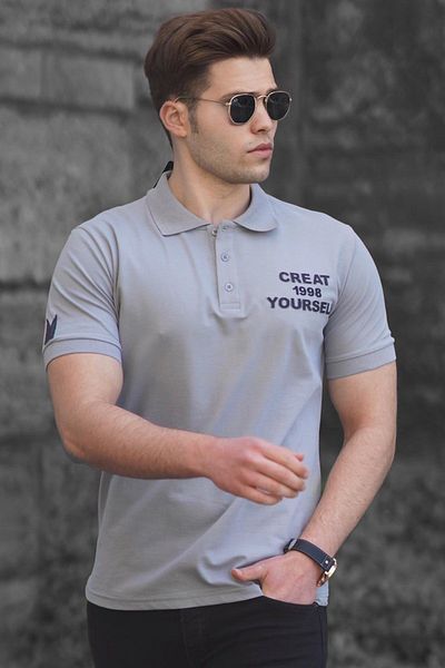 Madmext Graues Polo-Shirt für Herren 5247