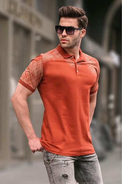 Madmext Tricou pentru bărbați cu guler polo cu model 6082