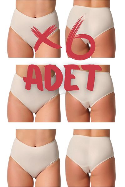 clavia Pack of 6 Beige High Waist Panties, Cotton, Modal Soft Fabric