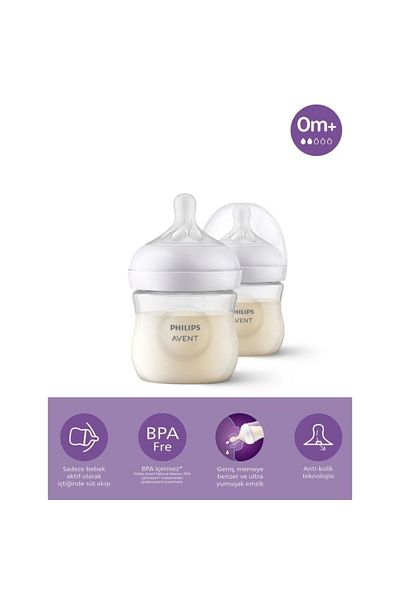 Philips Avent طقم فلفل مكون من قطعتين من البولي بروبيلين ذو الاستجابة الطبيعية بطول 125 متر - 0 أشهر Scy900/02