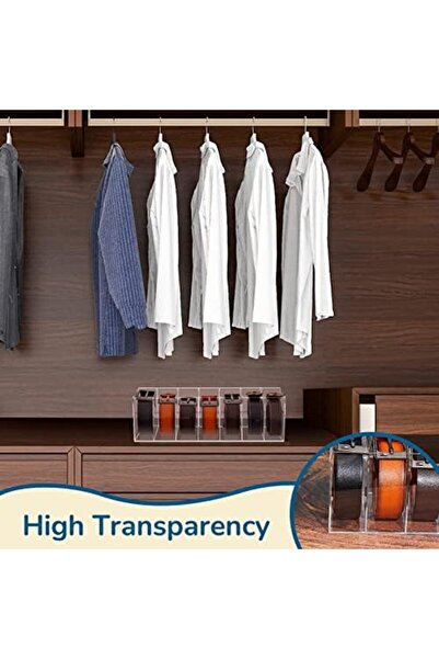 Generic 2-Pack Acrylic Belt Organizer with 7 Compartments for Closet Storage of Belts, Jewelry,