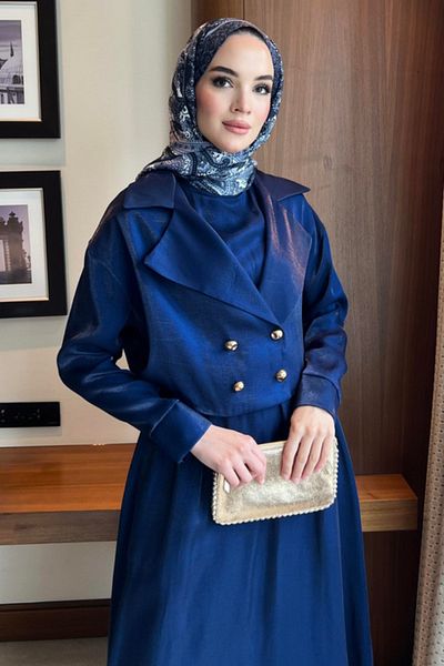 Tasarım Women's Jacquard Two-Piece Jacket and Dress Set – Stylish and Elegant Invitation Combination