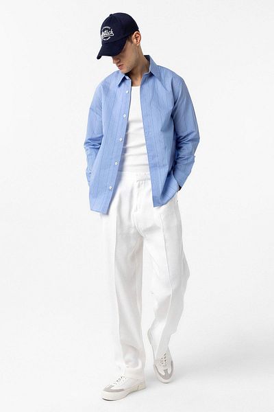 Antioch Blue Relaxed Striped Men's Shirt