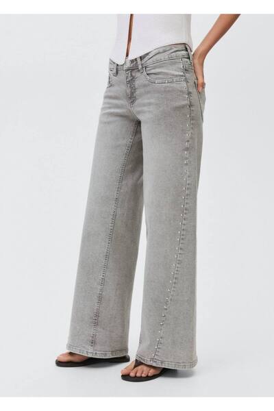 Mango Teen Low Waisted Studded Jean Trousers
