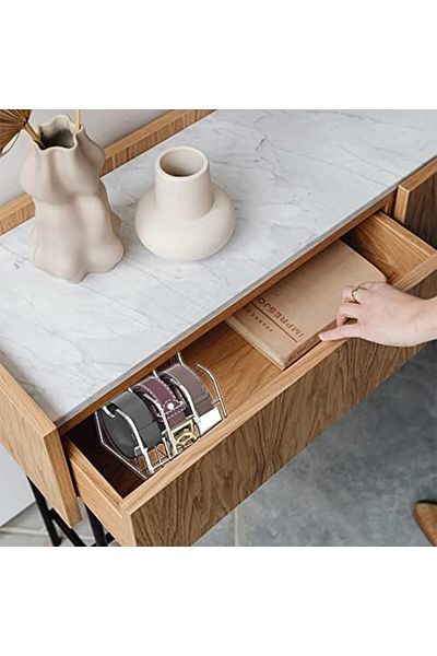 Generic Clear Acrylic Belt Organizer with 3 Compartments for Closet and Drawer Storage and Neat Display