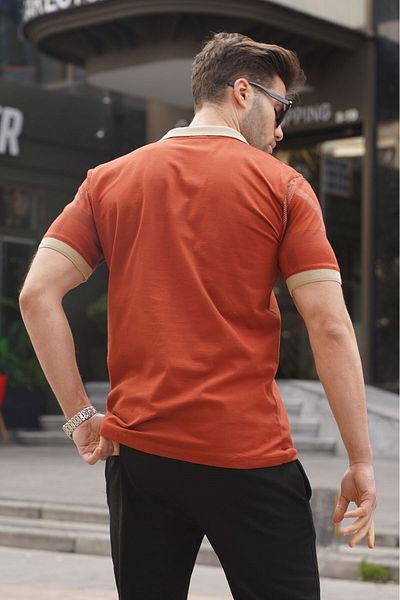 Madmext Tricou pentru bărbați cu guler polo cu model 6080