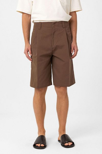 Antioch Coffee High Waist Pleated Relaxed Bermuda Men's Shorts
