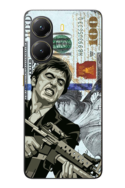 TechTree POCO X7 PRO Uyumlu Scarface Dolar Tasarımlı Şeffaf Silikon Kılıf