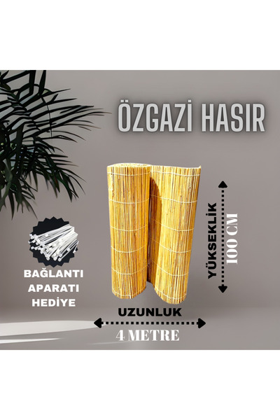 AYGHOME 100 Cm X 4 Metre Kamış Hasır Balkon Çiti Gölgelik Bahçe Çiti Dekorasyon