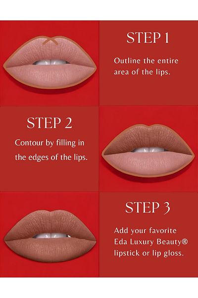 EDA LUXURY BEAUTY Upscale Brown Automatic Lipliner - Luxury Creamy Matte, Waterproof Contour Lip Liner