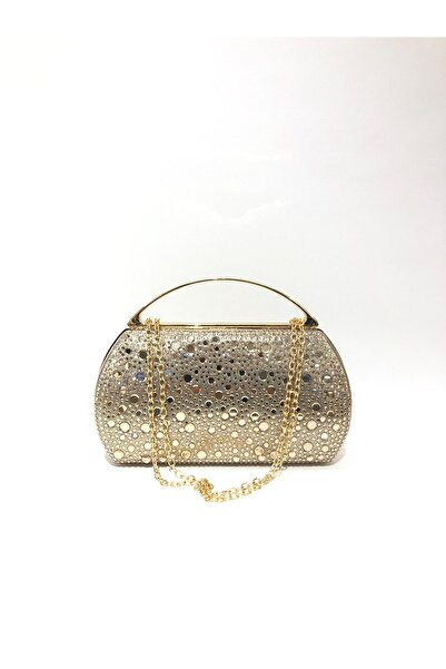womenacs Золота сумочка-клатч з камінцями у вигляді крапель дощу, з ланцюжком...