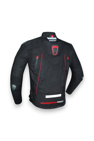 Prosev 186 Hooded Motorcycle Coat Black New Version