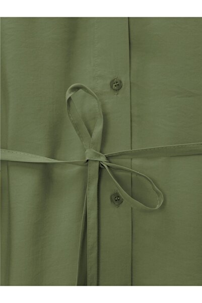 Modamorfo Stoned Collar and Tied Waist Trousers Suit - Khaki