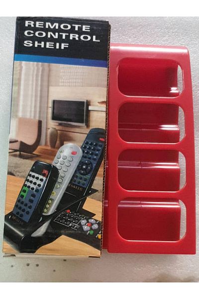 Generic 4-Compartment Remote Control Organizer, Red