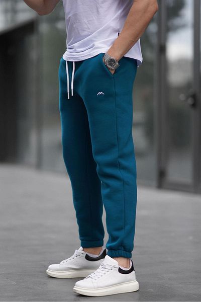 Madmext Petrol Blue 6524 Model Basic Elastic Sweatpants