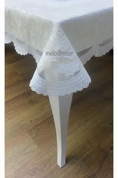 Dekoline Meiwa Gauze Lace Bordered Flounced Rose Pvc Rectangular Oilcloth Tablecloth Wipeable 122 X 155 cm