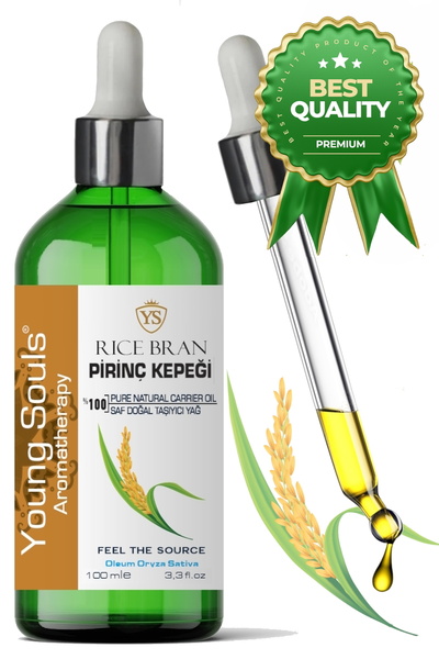 YOUNG SOULS Aromatherapy Rice Bran Carrier Oil Cold Pressed Pirinç Kepeği Yağı Rice Bran 100 ml