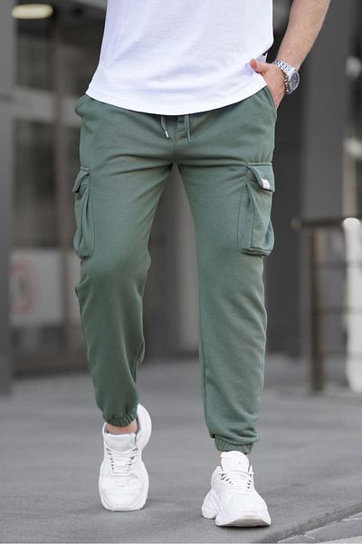 Madmext Ανδρικό Φούτερ τσέπης Khaki Elastic Cargo 6514
